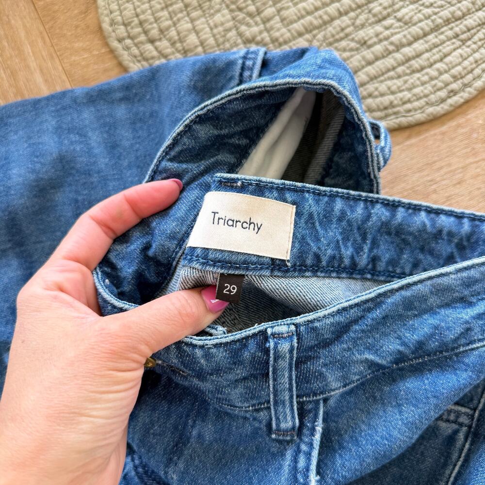 Triarchy Organic Cotton Denim Ms Fonda High Rise Wide Leg Jeans Blue 29 - Picture 11 of 13